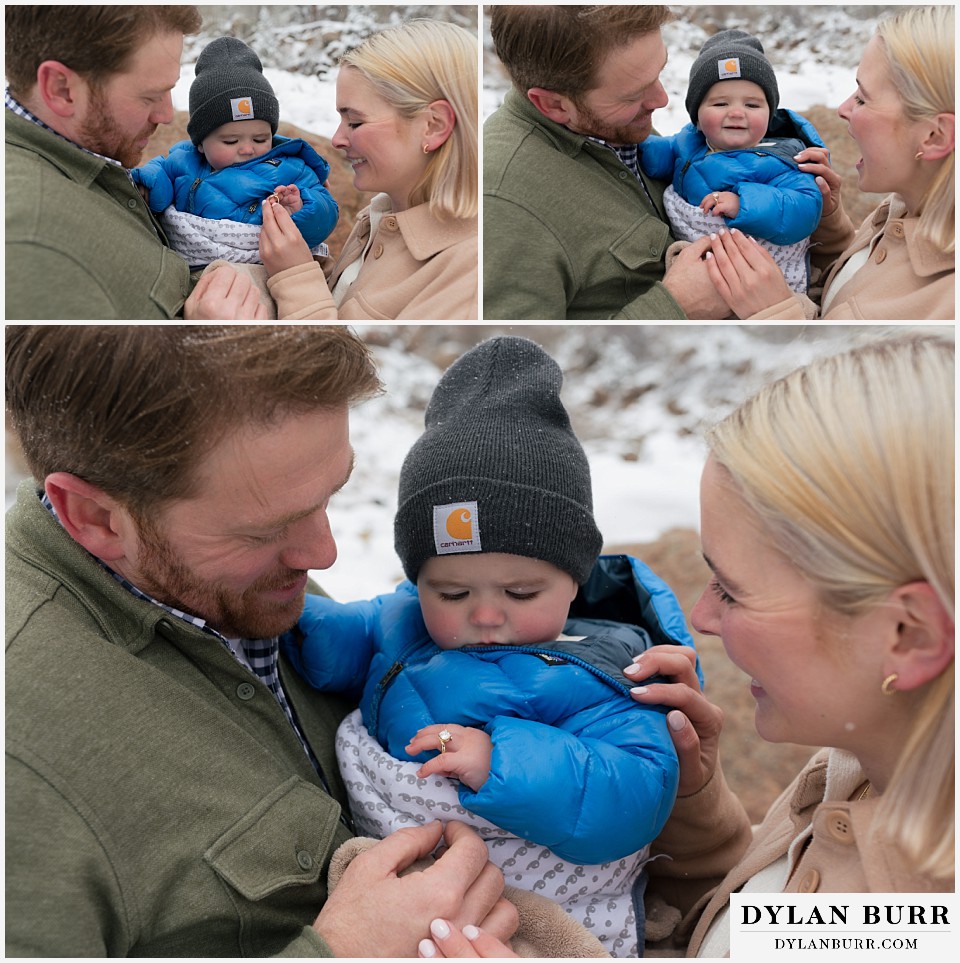 engagement ring goofyness with their son