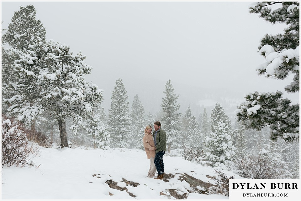 wedding proposal big snowy mountain view