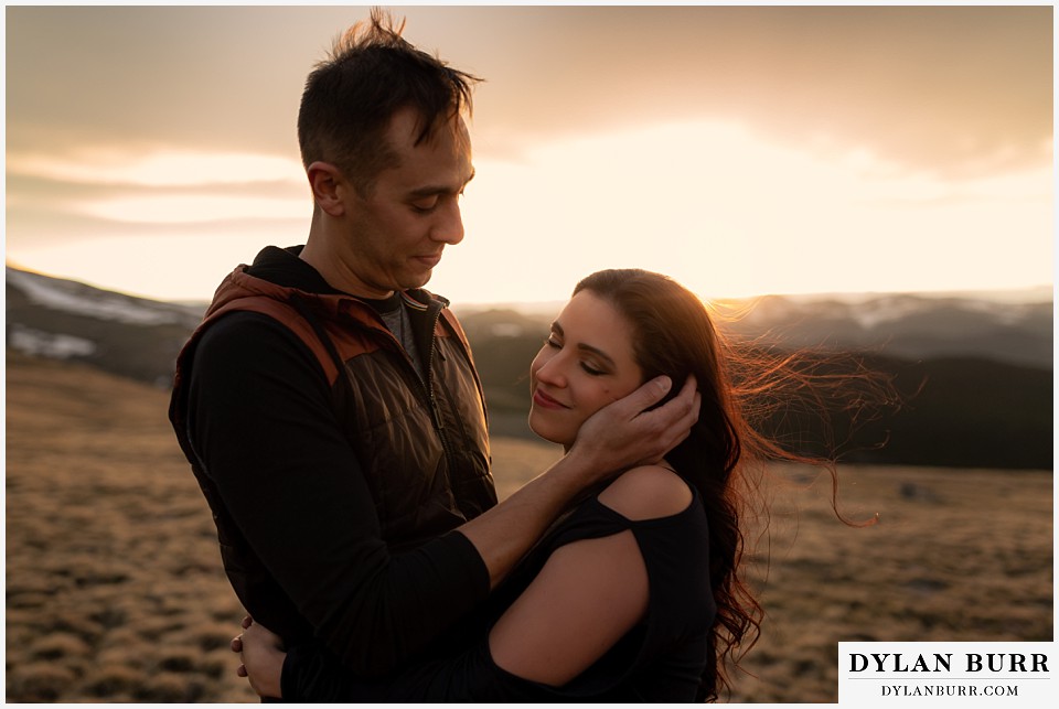 rocky mountain engagement session in colorado a sweet moment for the soon to be married couple