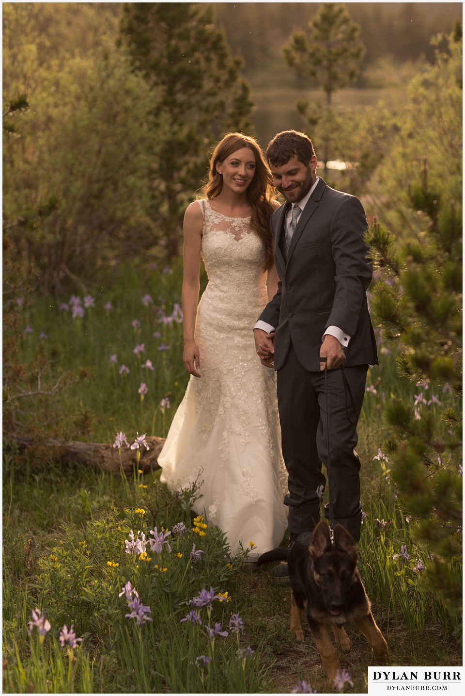 rocky mountain national park elopement wedding rmnp having fun with german shepard puppy