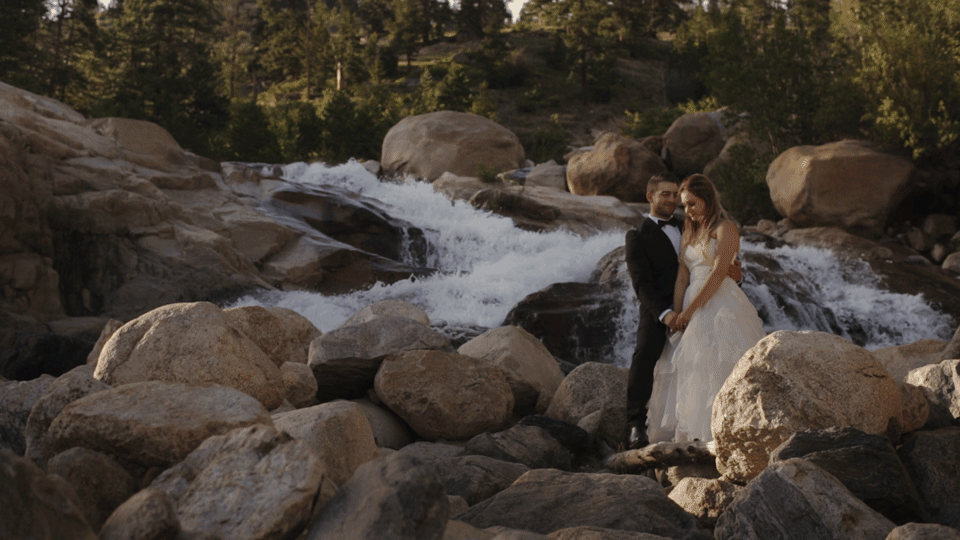 rocky mountain national park elopement adventure wedding waterfall cinemagraph