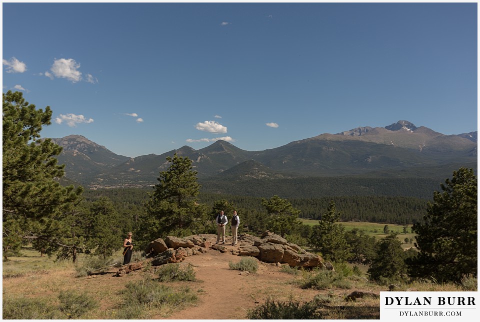 rocky mountain national park wedding elopement groom waiting for his bride