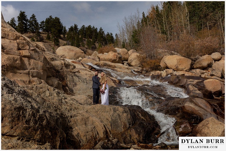 rocky mountain national park wedding elopement alluvial fan waterfall