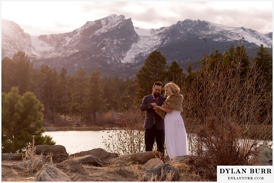 rocky mountain national park wedding elopement sprague lake wedding ceremony