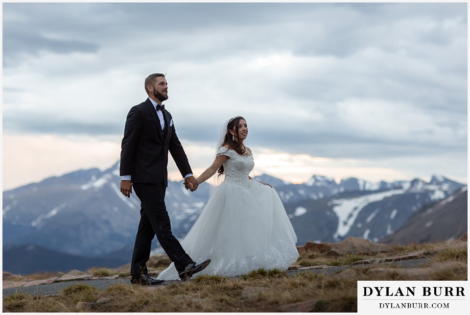rocky mountain national park wedding elopement colorado wedding photographer dylan burr bride and groom in high alpine