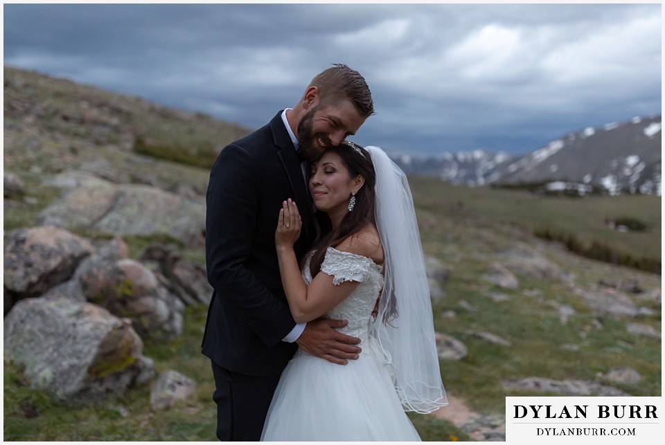 rocky mountain national park wedding elopement colorado wedding photographer dylan burr breaking the ice with some laughs