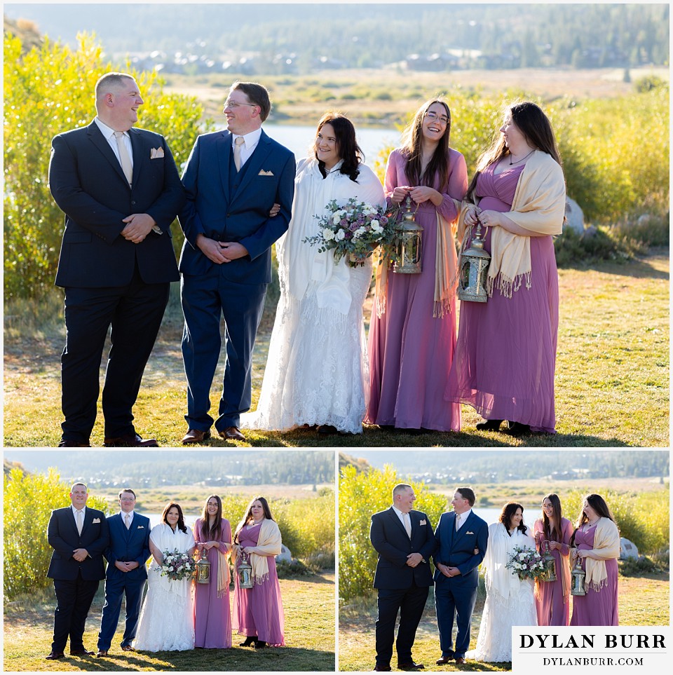 bridal party near lake