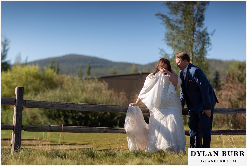 bride laughing with groom