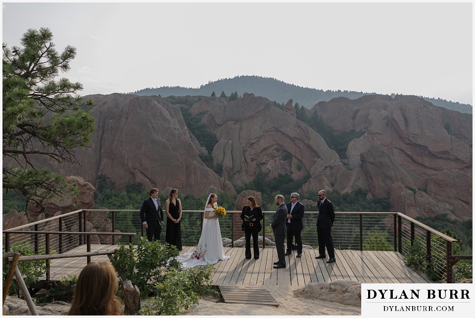 roxborough state park elopement wedding lyons overlook wedding ceremony view