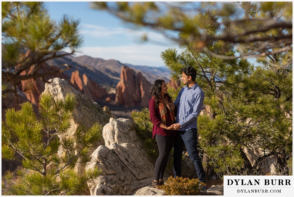roxborough state park engagement photo session couple with wild red rock formations