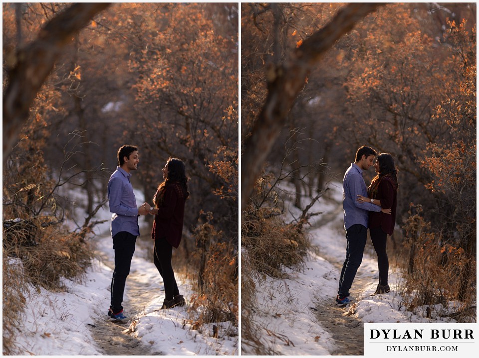 roxborough state park engagement photo session couple taking a personal moment