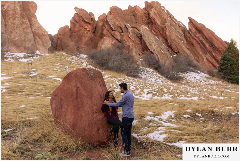 roxborough state park engagement photo session she can't stop laughing