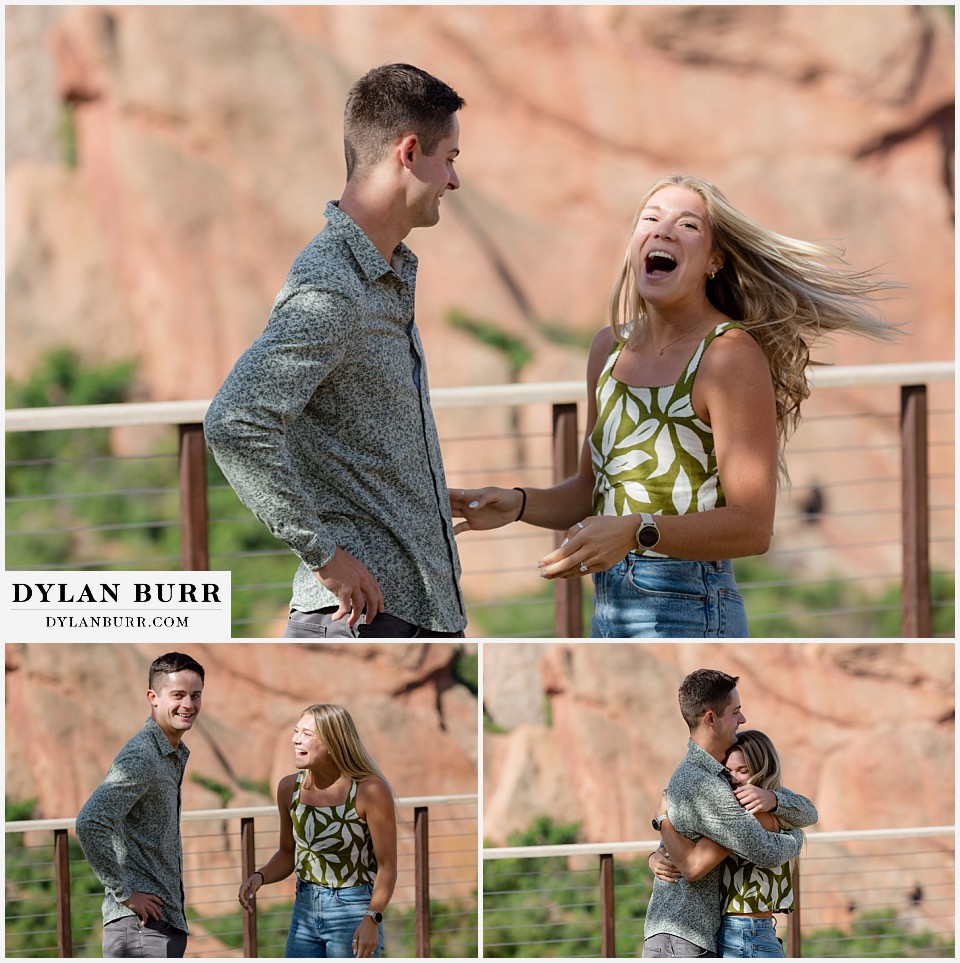 proposal in roxborough state park spotting photographer