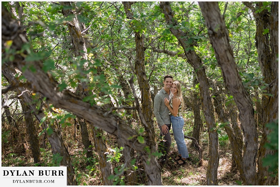 proposal in roxborough state park in scrub oak trees