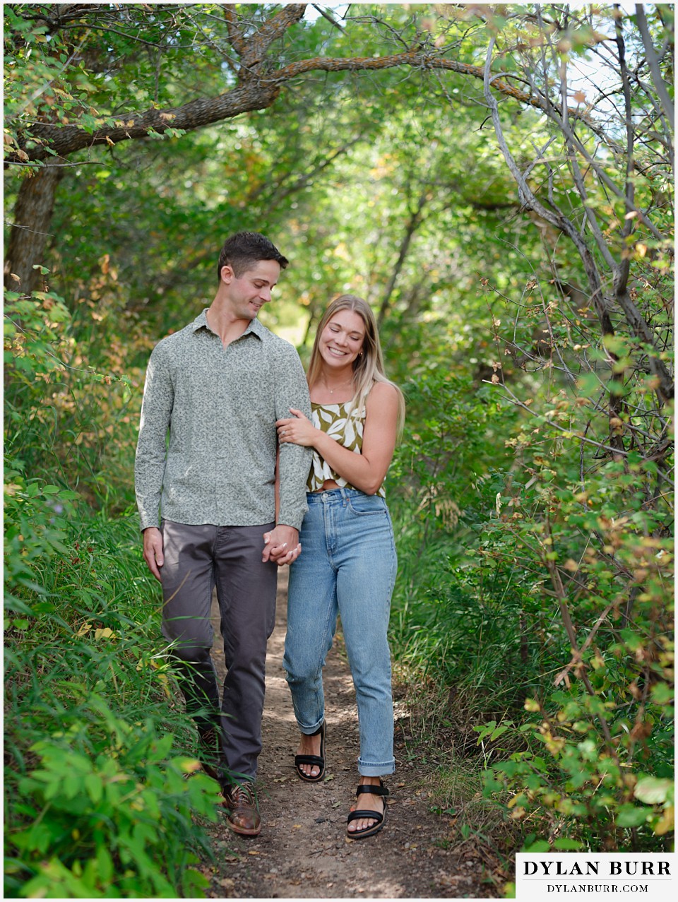 proposal in roxborough state park newly engaged couple