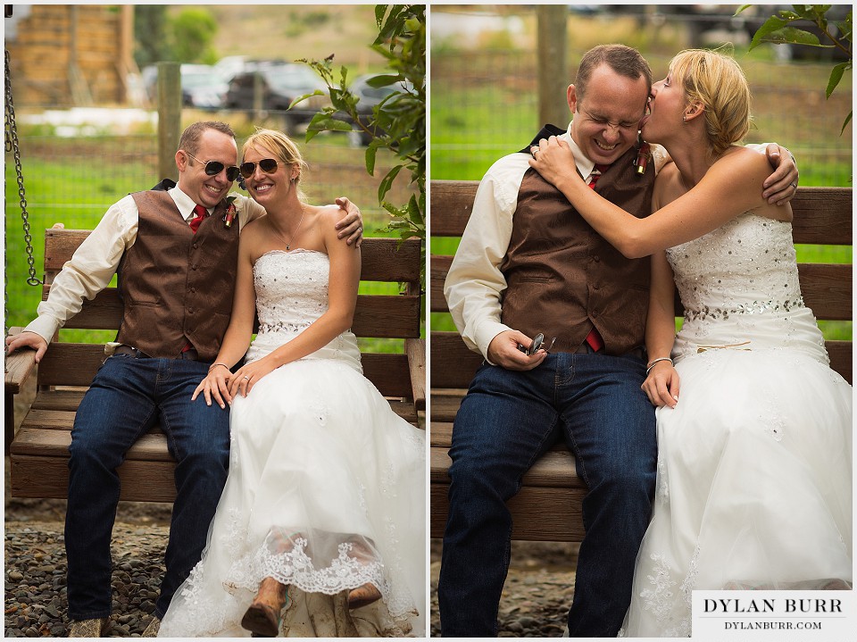 rustic colorado outdoor wedding bride groom funny montrose co