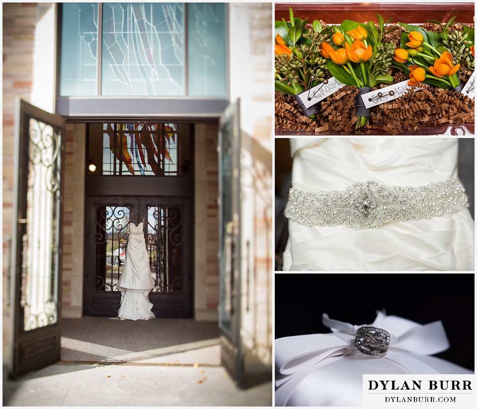 sanctuary golf course wedding dress and rings