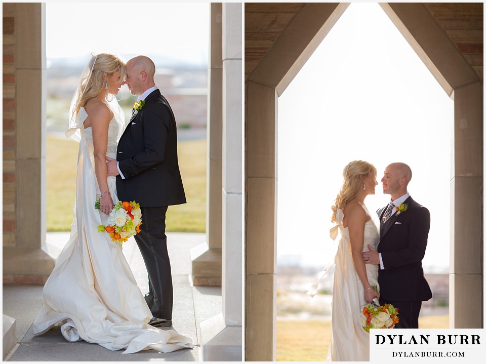 sanctuary golf course wedding bride and groom taking a minute in doorway