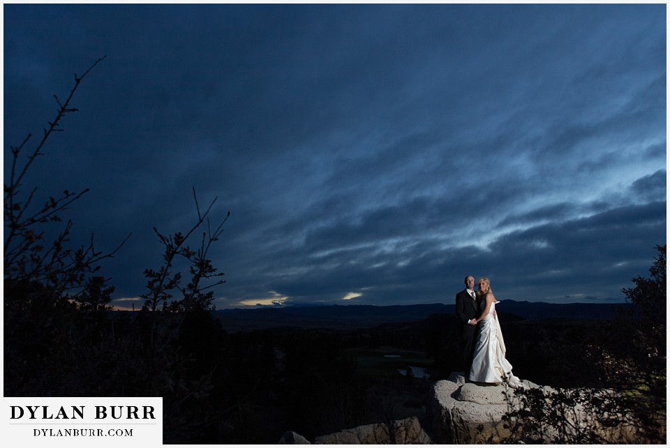 sanctuary golf course wedding night portrait