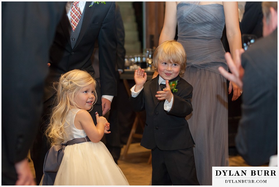 sanctuary golf course wedding ring bearer and flower girl at reception