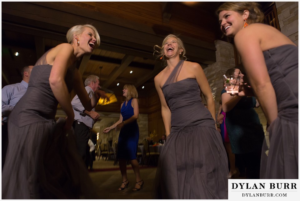 sanctuary golf course wedding bridesmaids laughing