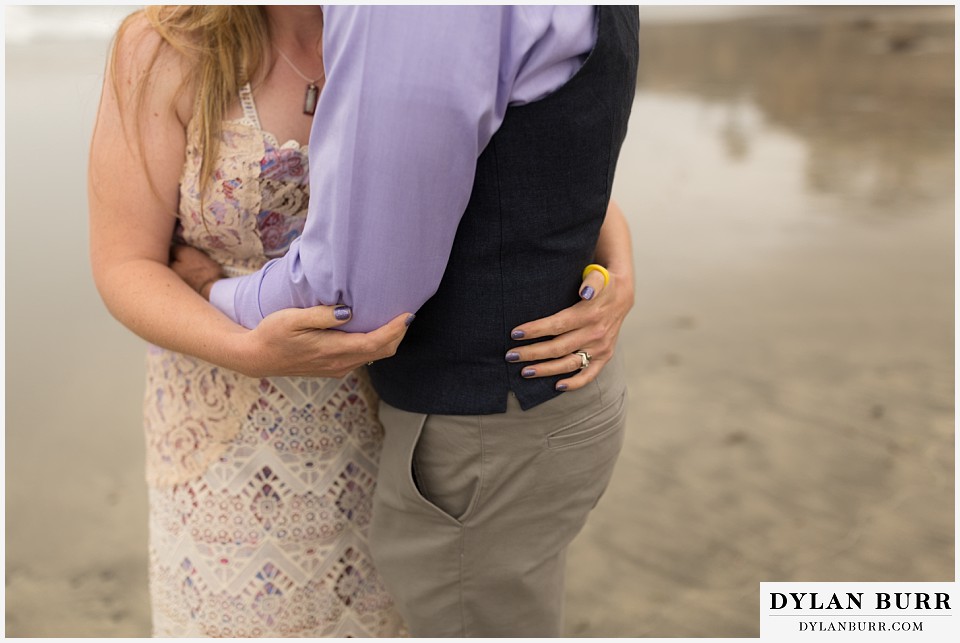 santa cruz california elopement wedding adventure bride and groom holding eachother