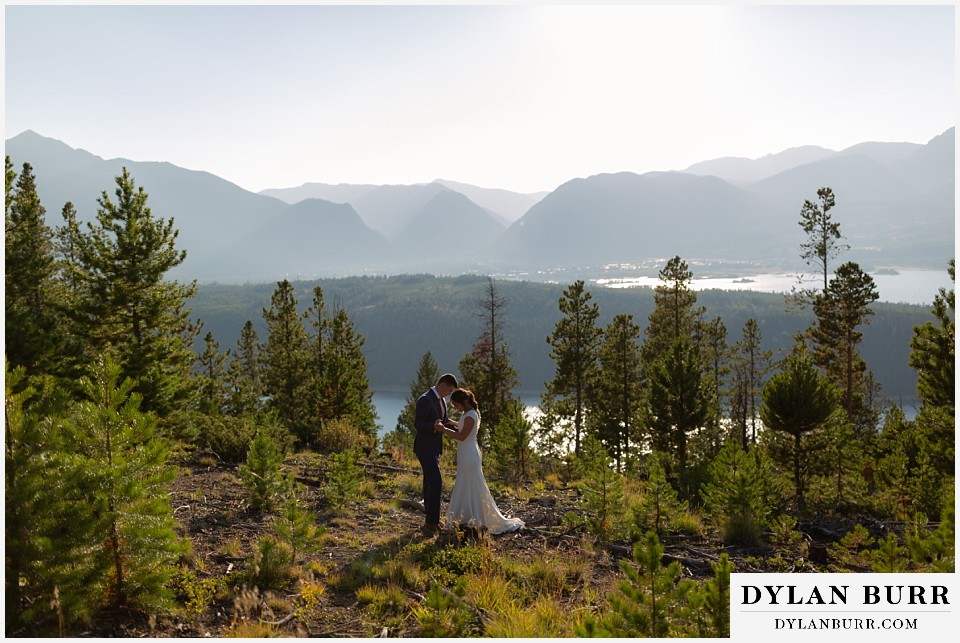 sapphire point overlook elopement wedding bride and groom on mountain top
