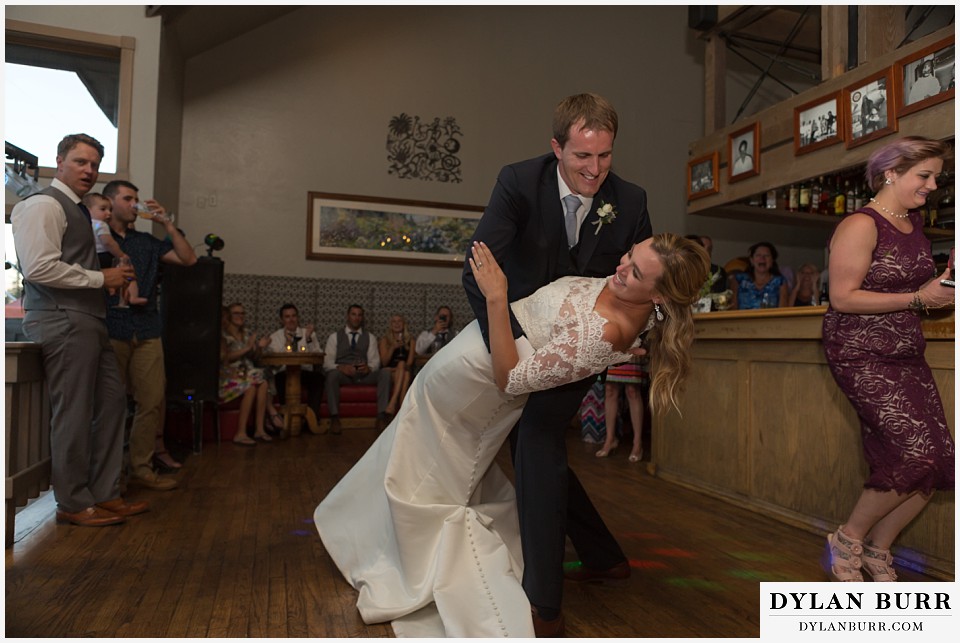 silverpick lodge wedding durango colorado first dance dip