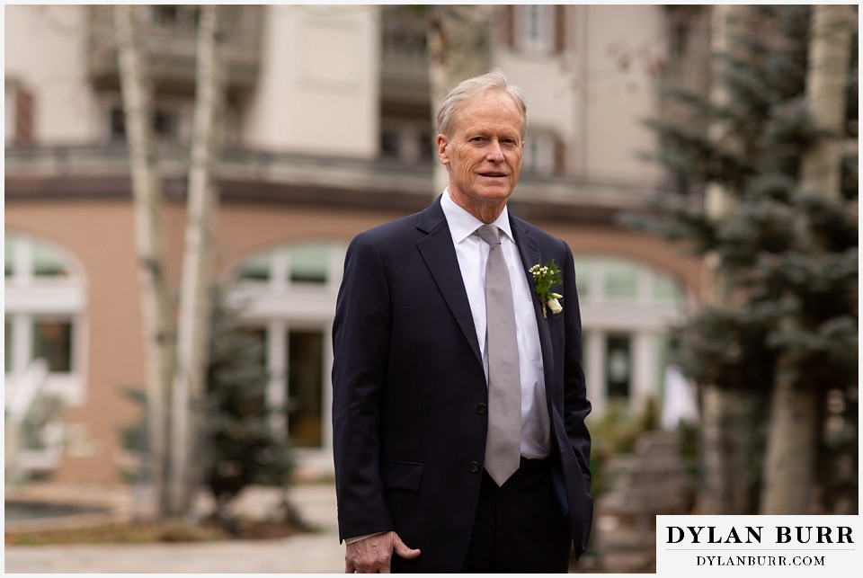 sonnenalp vail wedding brides dad first look