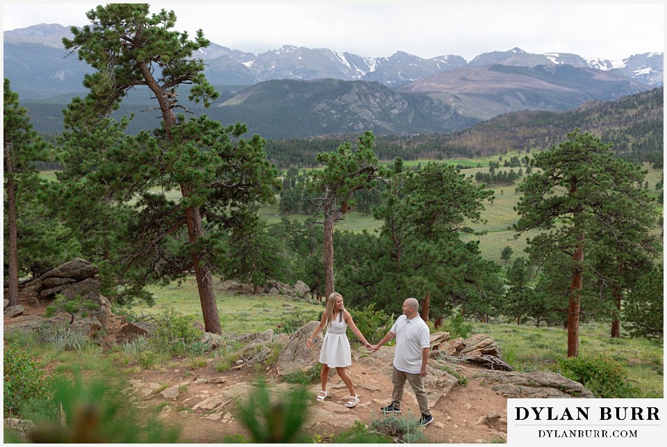 spring engagement photo session in the mountains