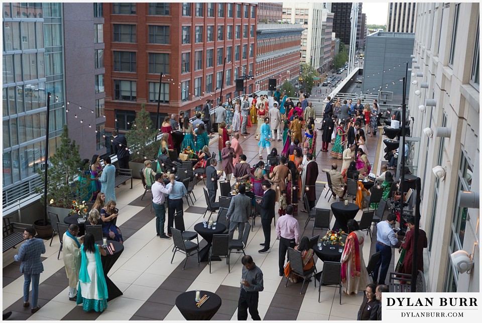 hyatt regency downtown denver indian wedding garba wide rooftop view