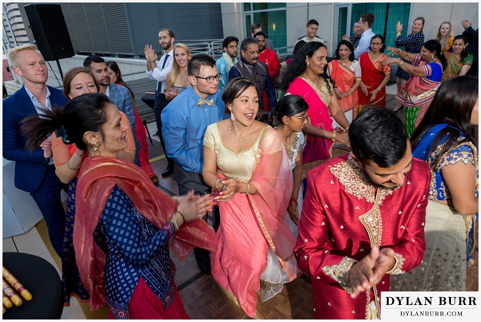 hyatt regency downtown denver indian wedding garba dancing in a circle