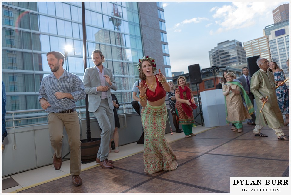 hyatt regency downtown denver indian wedding garba bride laughing