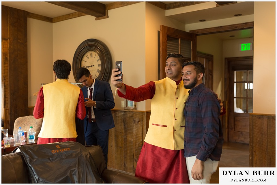 spruce mountain ranch wedding indian wedding groom and best man getting ready