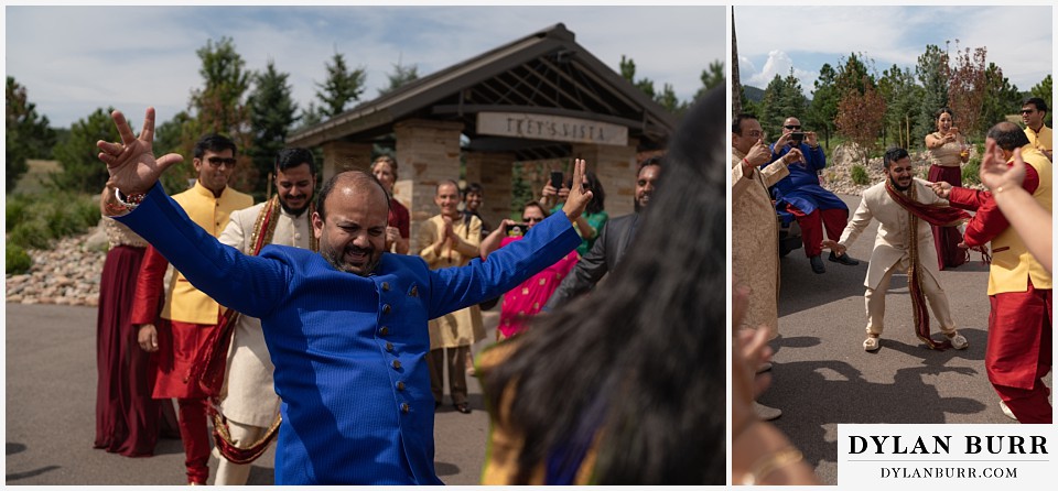 spruce mountain ranch wedding indian wedding baraat dancing