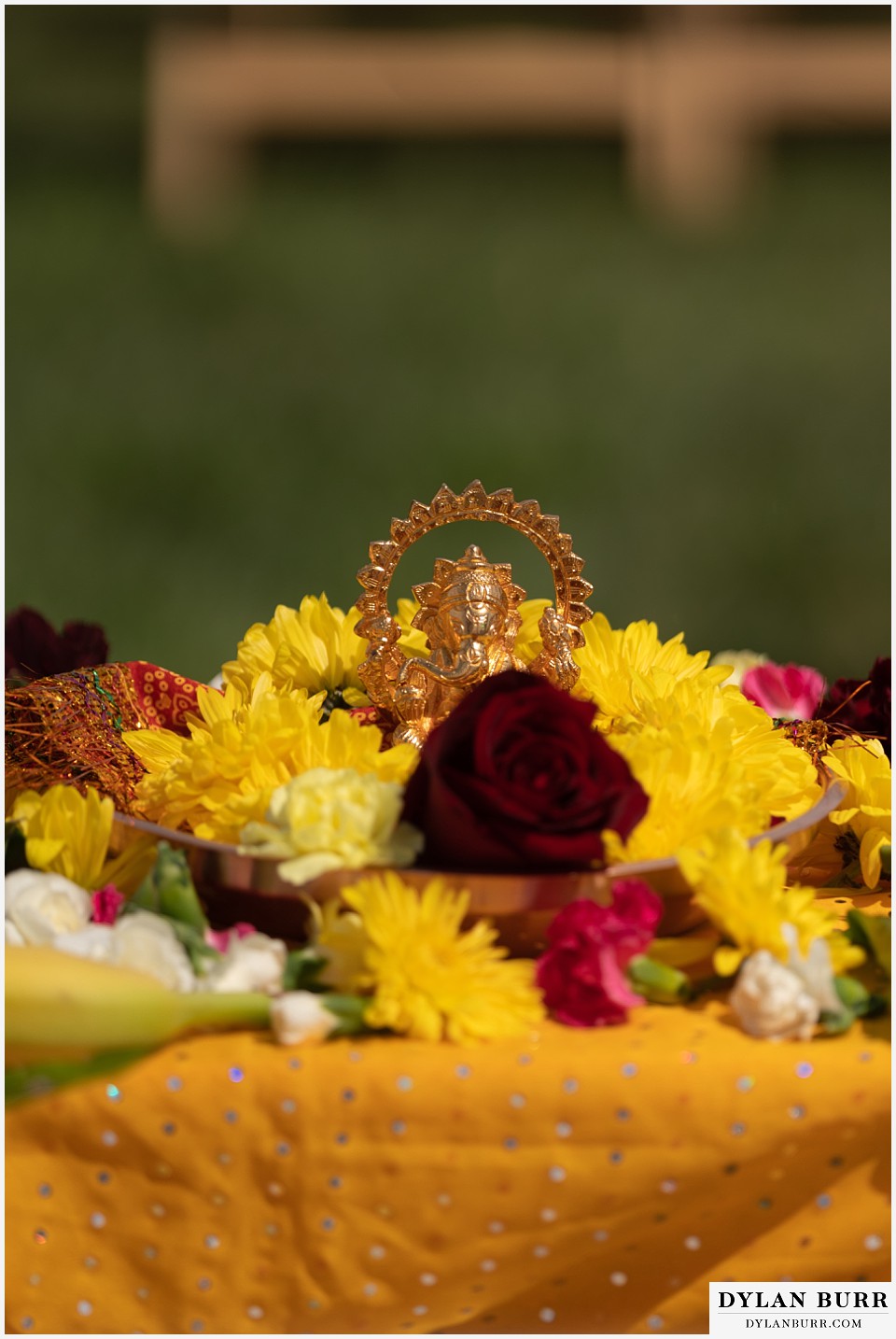 spruce mountain ranch wedding indian wedding ganesh in mandap