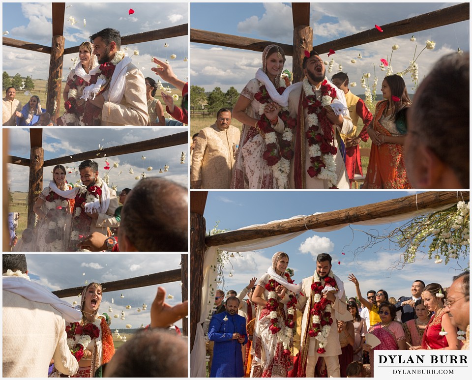 spruce mountain ranch wedding indian wedding bride and groom circling the fire