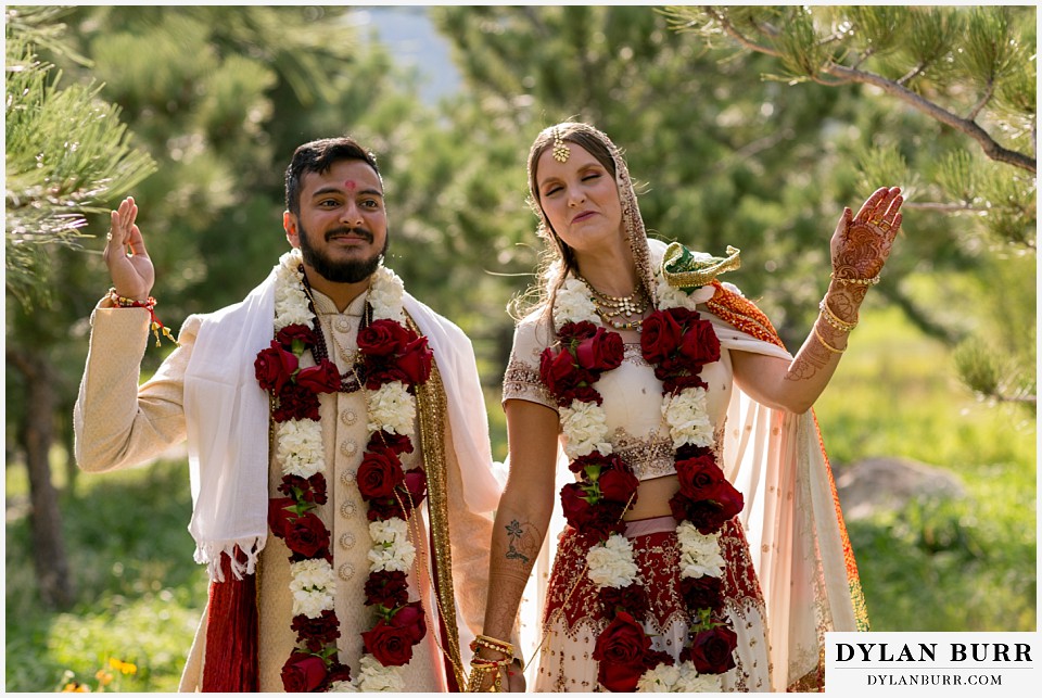 spruce mountain ranch wedding indian wedding bride and groom being funny