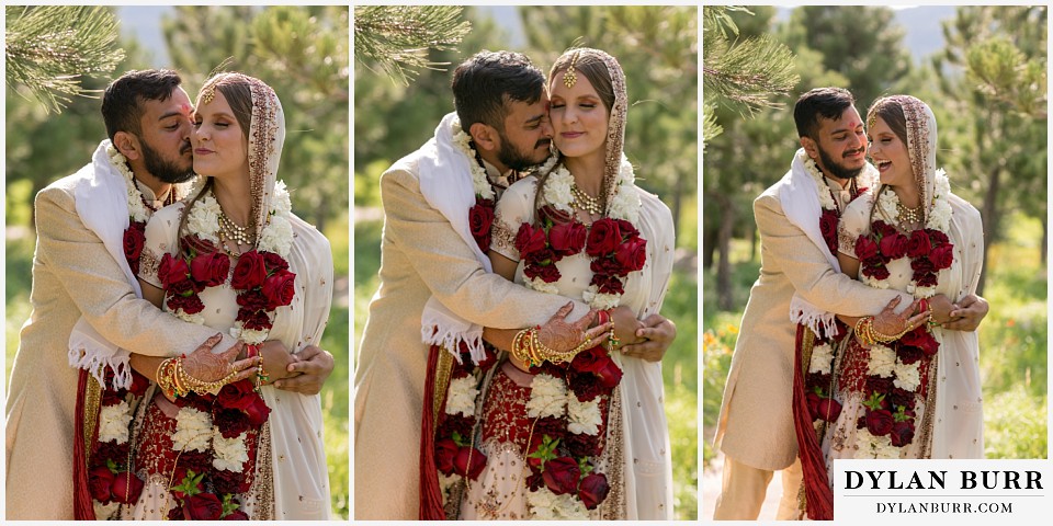 spruce mountain ranch wedding indian wedding groom smashing face into brides