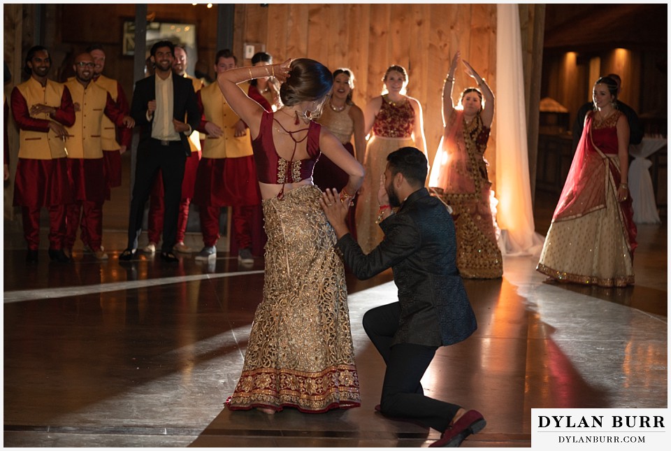 spruce mountain ranch wedding indian wedding bride and groom first dance