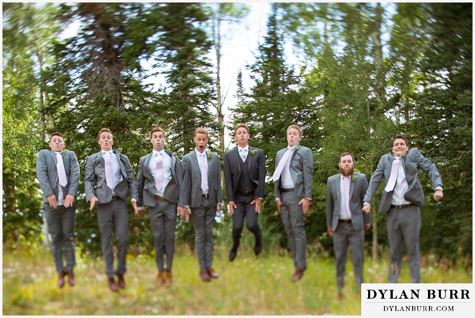 steamboat mountain weddings colorado groom and groomsmen being funny