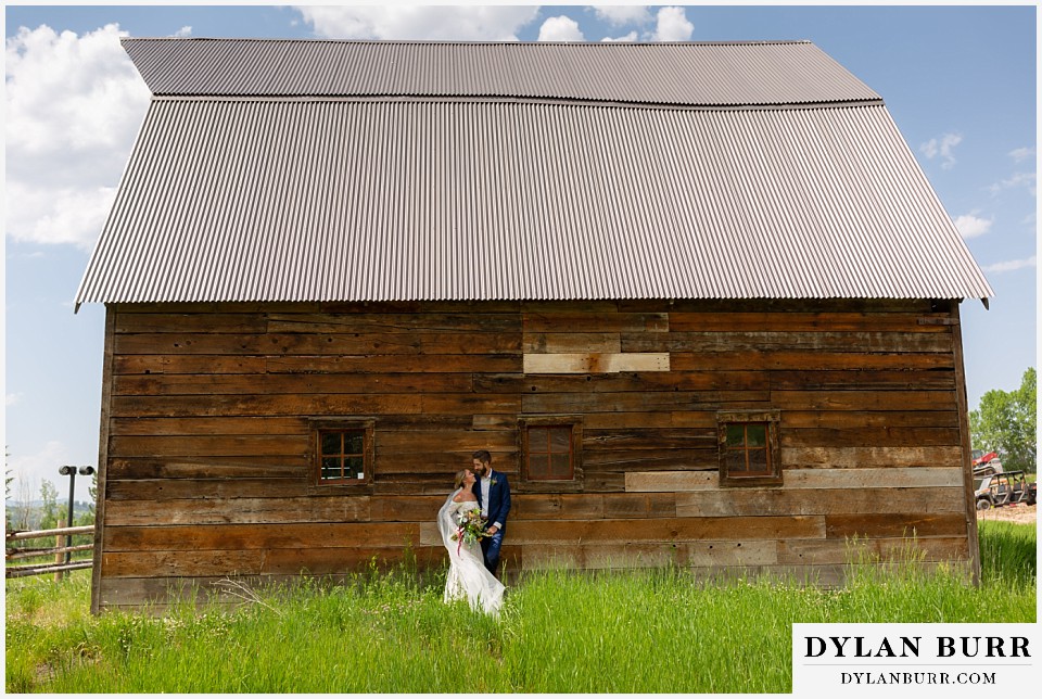 newlywed couple visiting the Arnold Barn in Steamboat Springs Colorado