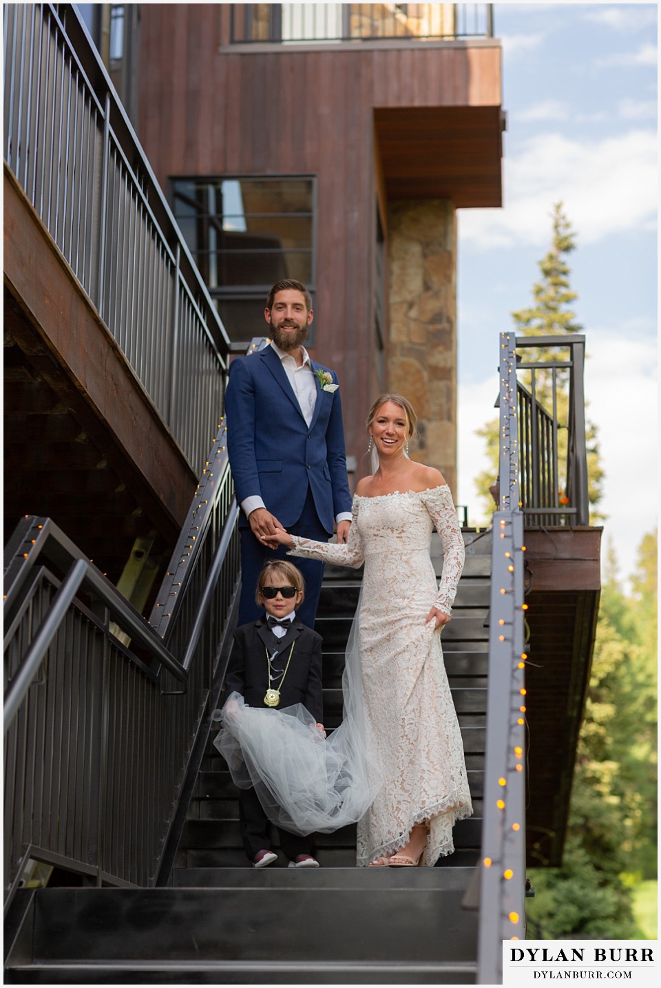 bride and groom with ring security nephew