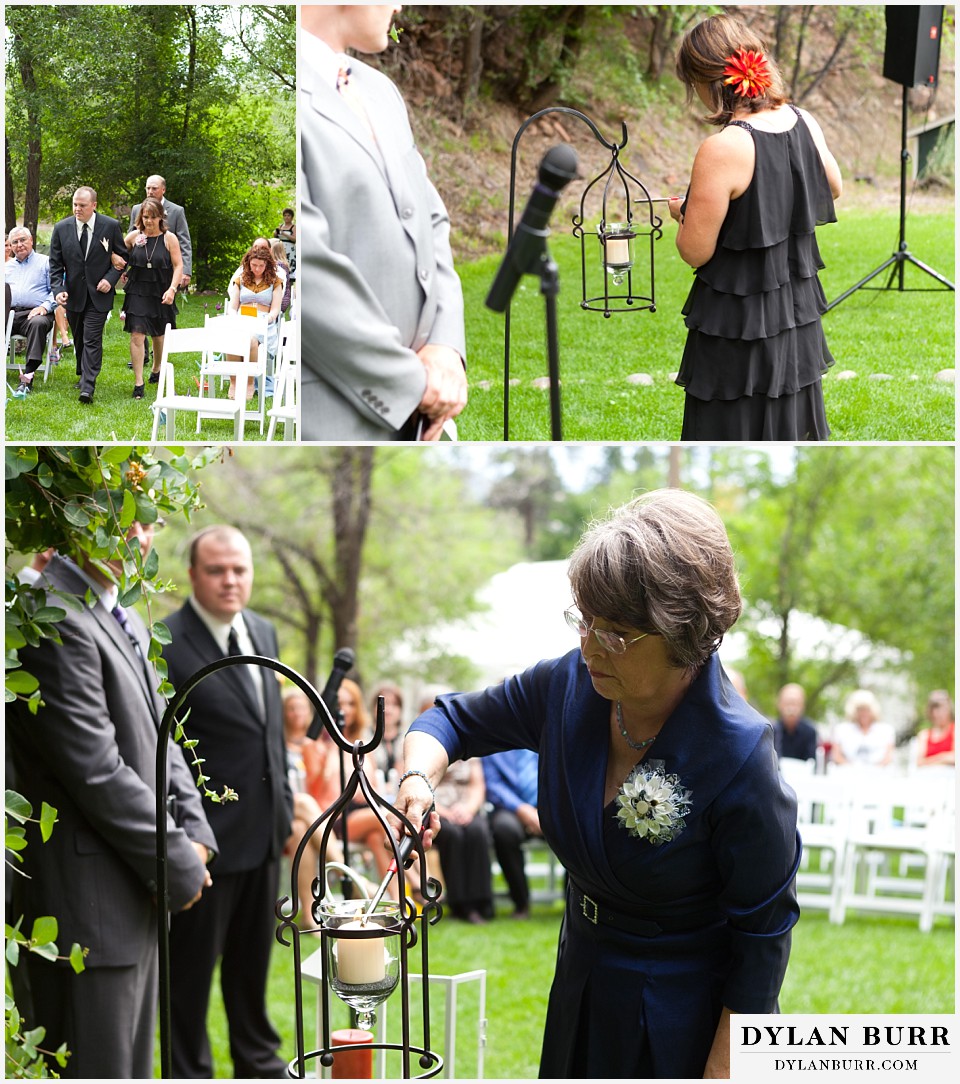 stone mountain lodge wedding mom's enter ceremony and light candles