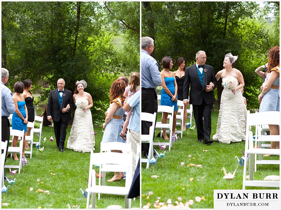 stone mountain lodge wedding bride and father walking down aisle