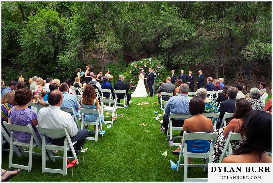 stone mountain lodge wedding wide ceremony view