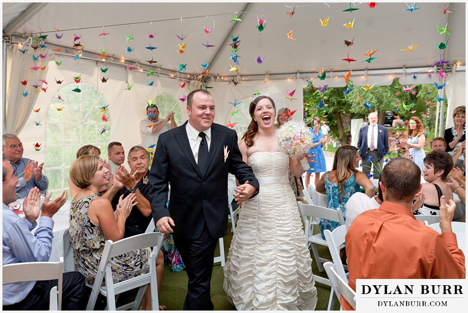 stone mountain lodge wedding bride and groom entering reception