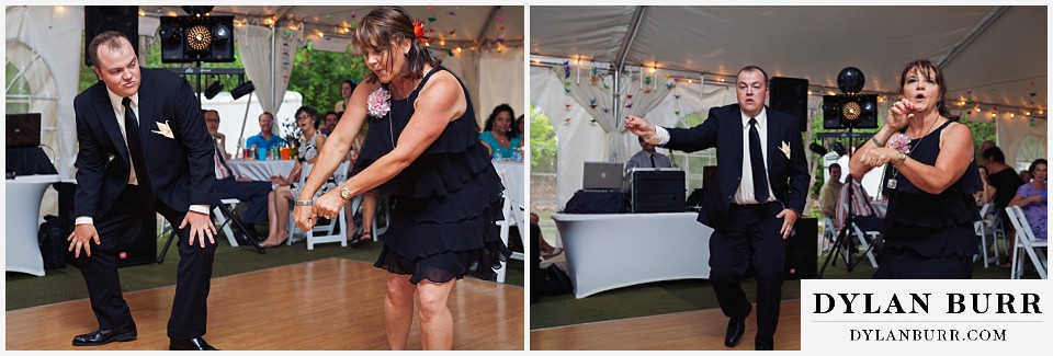 stone mountain lodge wedding groom dancing with his mom