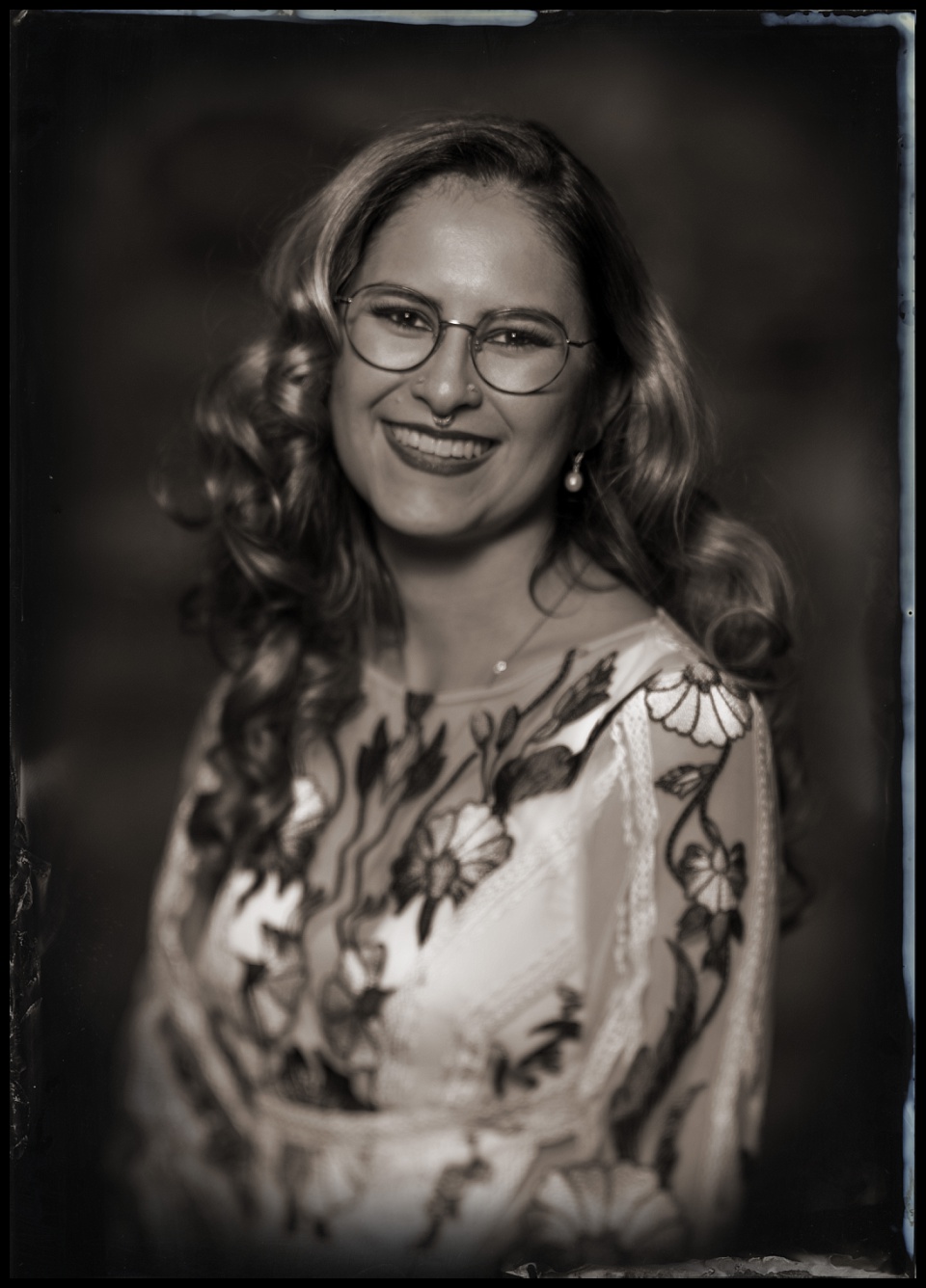 tintype portrait of bride at her wedding at the Surf Hotel in buena vista colorado