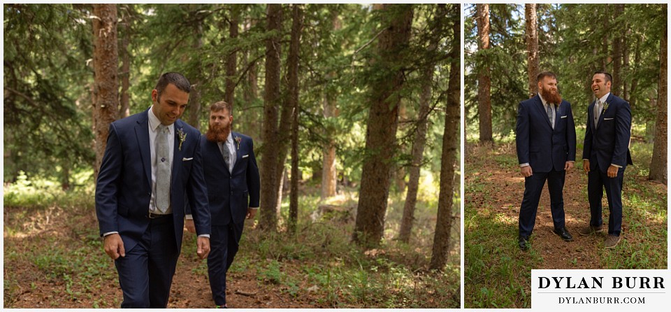 telluride colorado elopement wedding adventure groom and best man having a laugh